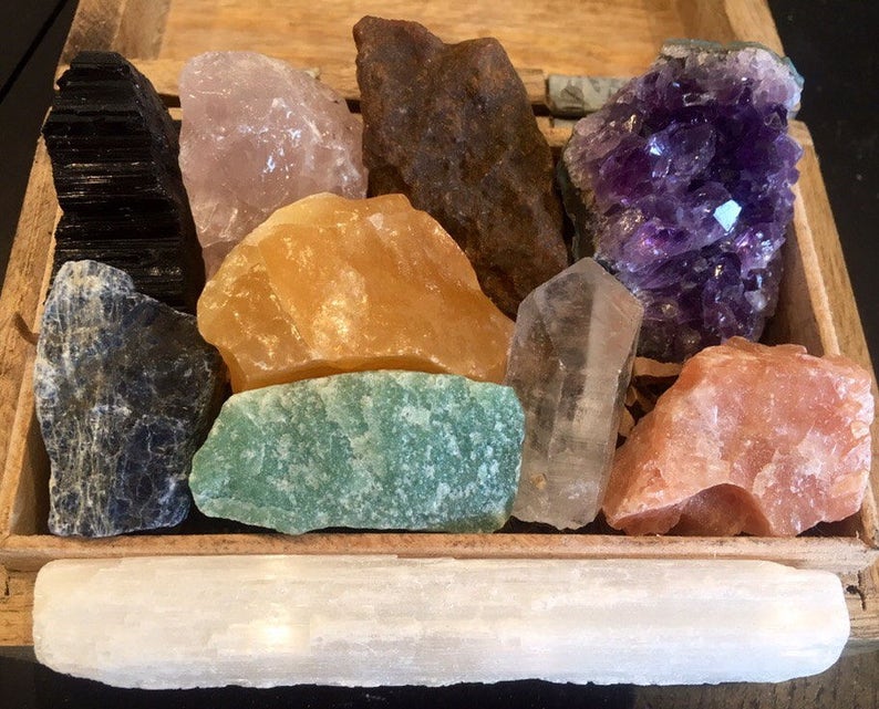 Healing Crystals and Stones Set Chakra Stones Raw Crystals Etsy