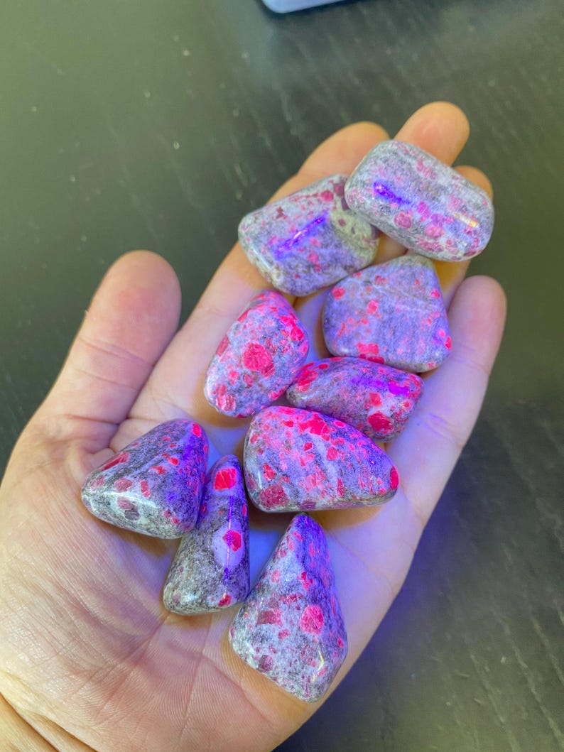 Ruby Feldspar Tumbled Stone - Multiple Sizes Available - Polished Pink Ruby Feldspar Crystal - Fluorescent Mineral - Ruby Feldspar Gemstone image 7