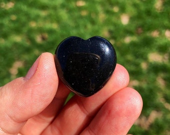 Black Obsidian Heart (1") - Black Obsidian Crystal Heart - Healing Crystals and Stones - Black Obsidian Stone Heart - Root Chakra Stones