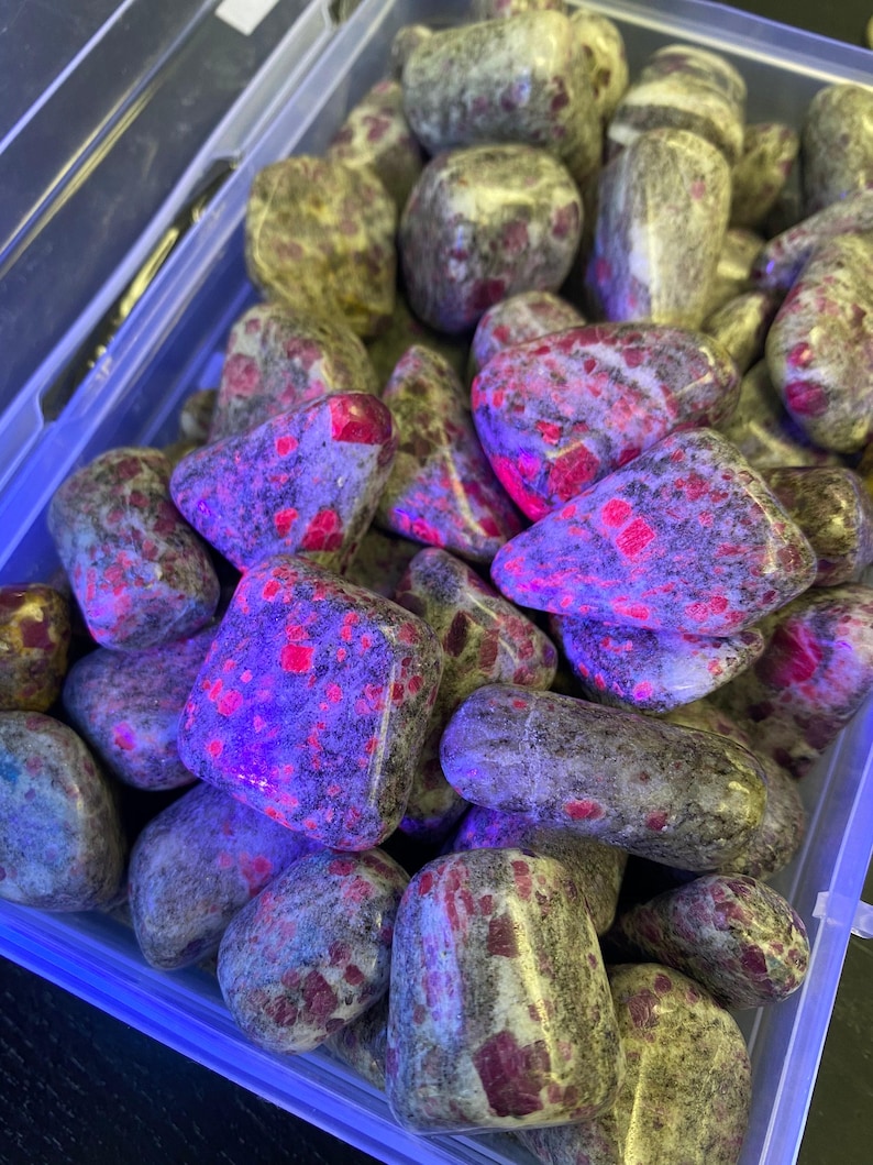 Ruby Feldspar Tumbled Stone - Multiple Sizes Available - Polished Pink Ruby Feldspar Crystal - Fluorescent Mineral - Ruby Feldspar Gemstone image 2