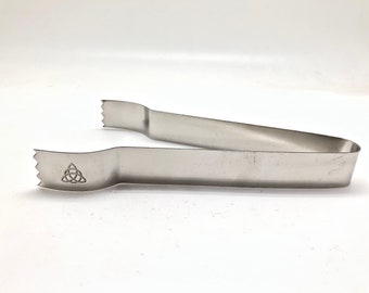 Triquetra Tongs - Engraved Charcoal Tongs - Stainless Steel Tongs - Mini Tongs - Silver Tongs - Hookah Tongs - Ice Tongs - Incense Tongs