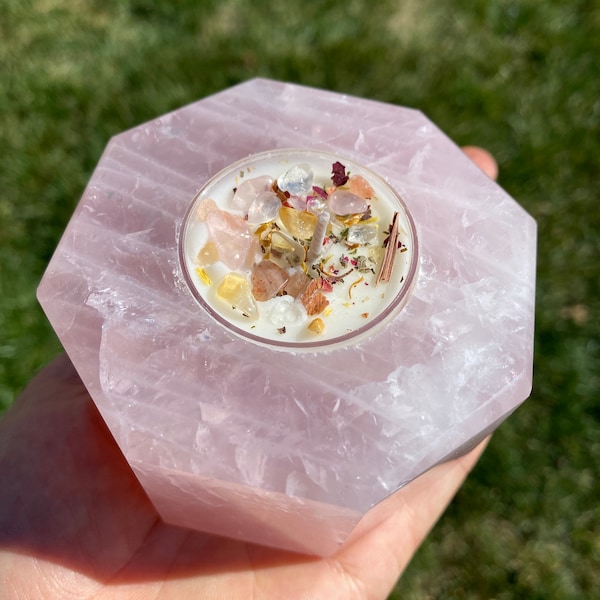 Rose Quartz Candle Etsy