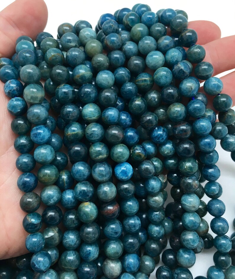 Blue Apatite Stone Beads Blue Apatite Beads Natural Blue Apatite
