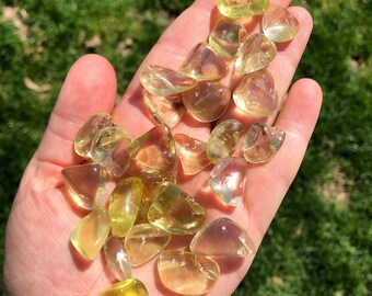 Lemon Quartz stone - tumbled stones - healing crystals and stones - Oro Verde Quartz stone - Lemon Quartz crystal - yellow quartz crystal