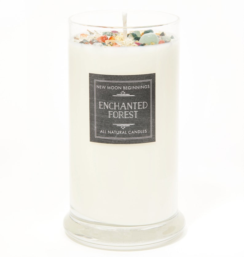 Enchanted Forest Candles Whimsical Candle Handmade with Crystals /& Herbs Romance and Love Candle Soy Aromatherapy Candle
