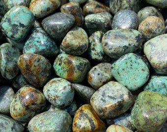 African Turquoise Tumbled Stone - Multiple Sizes Available - Polished African Turquoise Jasper - African Turquoise - Blue Green Crystal
