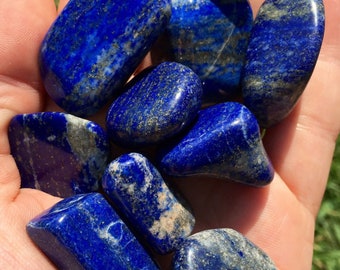 Lapis Lazuli Tumbled Stone - Grade A - Multiple Sizes Available - Tumbled Lapis Lazuli Crystal - Polished Blue Lapis Lazuli Gemstone