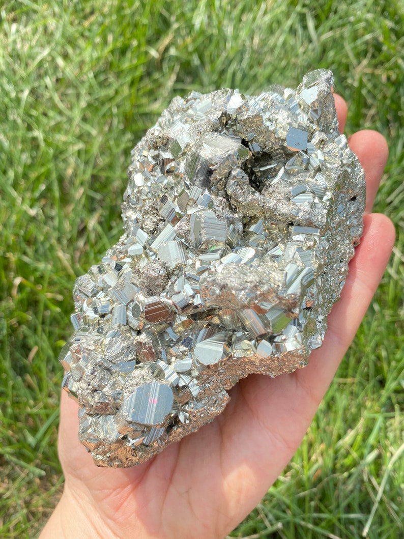 Raw Pyrite Cluster Grade A Raw Pyrite Stone Rough Pyrite Crystal Cluster Gold Pyrite Nugget High Quality, A-Grade Pyrite Cluster image 8