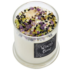 Velas Witch's Brew - Velas de Halloween - Velas de soja de otoño y otoño - Velas de cristal de bruja - Velas de té y de caldero - ¡Hechas a mano!