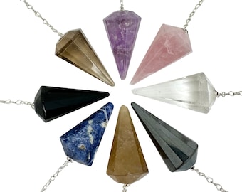 Crystal Pendulums (You Choose the Crystal) - Crystal Dowsing Pendulum - Divination Pendulum for Reiki - Healing Crystal Pendulum