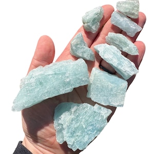 Raw Aquamarine Crystal (.25&quot; - 3.5&quot;) Grade A Raw Aquamarine Stone - Genuine Aquamarine Raw - Natural Aquamarine - Raw Aquamarine Crystals