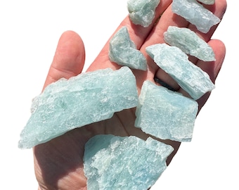 Raw Aquamarine Crystal (.25" - 3.5") Grade A Raw Aquamarine Stone - Genuine Aquamarine Raw - Natural Aquamarine - Raw Aquamarine Crystals