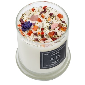 July Candle - Handmade Birthstone & Birth Month Candle - July Anniversary, Wedding, Birthday Gift - 100% Soy Aromatherapy Candle - Handmade!