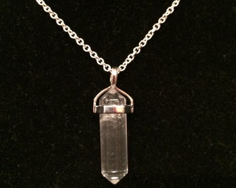 Quartz Point Necklace - Polished Quartz Necklace - Clear Quartz Pendant - Crystal Quartz Point Pendant - Crystal Necklace