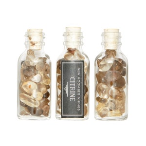 Natural Citrine Crystal Bottle - Natural Citrine Stone Bottle - Citrine Chips Gemstone Bottle - NOT Heat Treated - Citrine Gemstone Chips