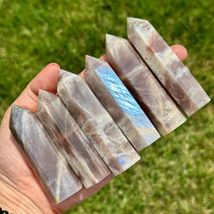 Yin Yang Moonstone Point - Rare Crystal! - Yin Yang Moonstone Crystal Tower - Polished Moonstone Point - Flashy Moonstone Crystal Point image 10