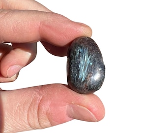 Arfvedsonite Tumbled Stone - Multiple Sizes Available - Polished Arfvedsonite Crystal - Flashy Arfvedsonite Gemstone - Arfvedsonite Crystal