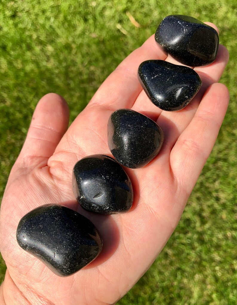 Black Obsidian Stone 1 1.5 tumbled stones Etsy