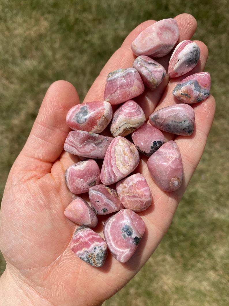 Rhodochrosite Tumbled Crystal 0.5 1.5 Grade AA Tumbled Rhodochrosite Stone Pink Rhodochrosite Gemstone Heart Healer Crystal image 9