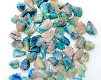 Quantum Quattro Tumbled Stone - (0.5") Tumbled Quantum Quattro Crystal - Polished Quantum Quattro Gemstone - Blue Synergy Stone