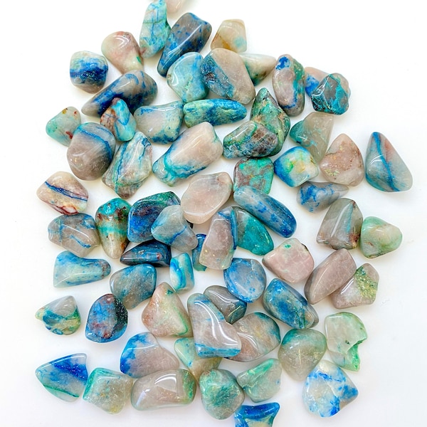 Quantum Quattro Tumbled Stone - (0.5") Tumbled Quantum Quattro Crystal - Polished Quantum Quattro Gemstone - Blue Synergy Stone