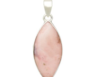 Pink Opal Pendant Sterling Silver Pendant - Grade A Peruvian opal crystal pendant - Pink opal stone pendant - Peruvian pink opal jewelry 536