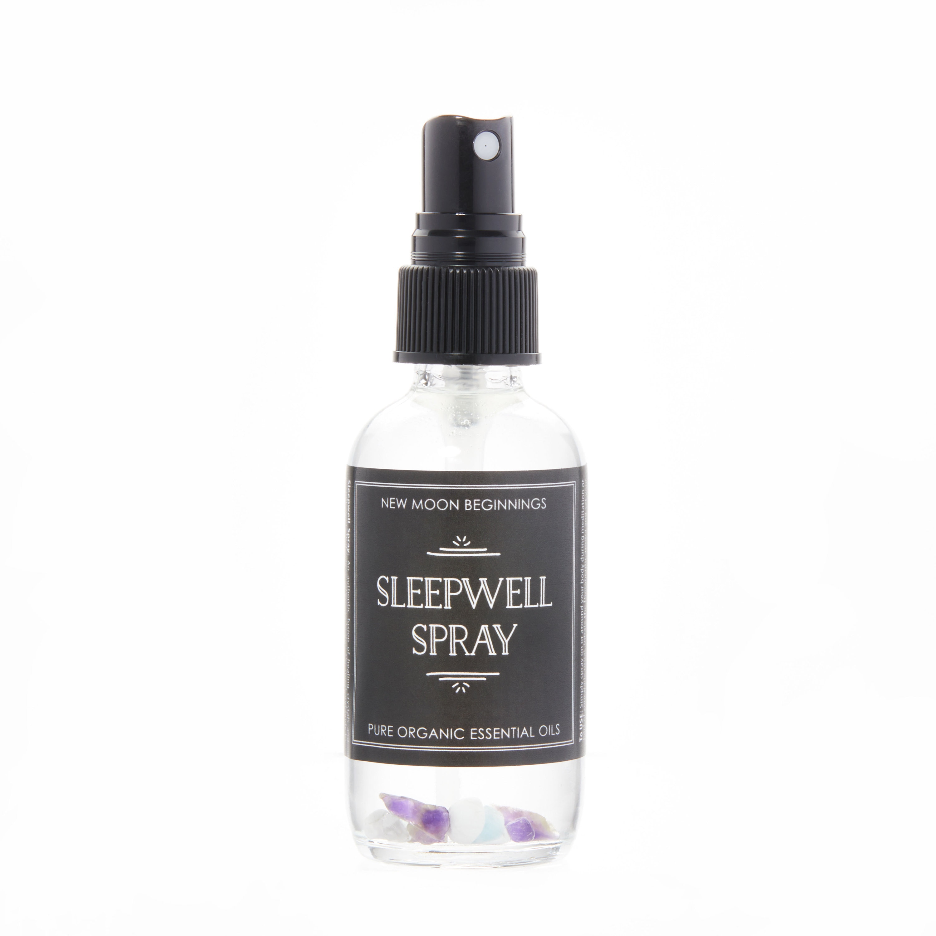 Sleepwell-spray - etherische oliën van lavendel en kamille - edelsteen amethist en kwarts - aromatherapie