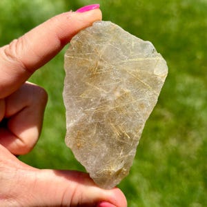 Quartz rutilé doré - Cristal de quartz rutilé brut - Gros morceau de quartz rutilé doré - Quartz rutilé or naturel sous forme brute