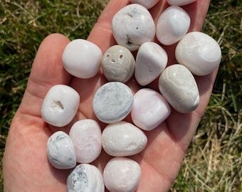 Mangano Calcite Tumbled Stone - Tumbled Mangano Calcite Crystal - Multiple Sizes Available -  Fluorescent Mineral - Pink Calcite Crystal