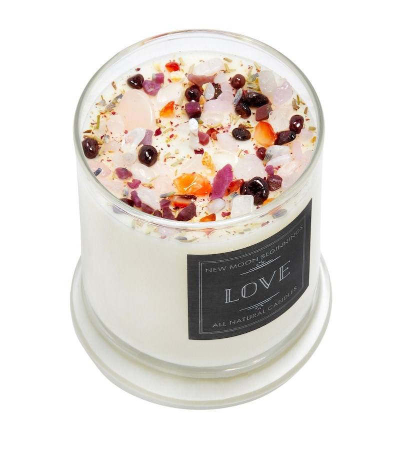 Love Candles - Happiness & Love Candle - Anniversary Gift - Wedding Candle - Soy Aromatherapy Candle - Crystal Candle for Love - Handmade! image 1