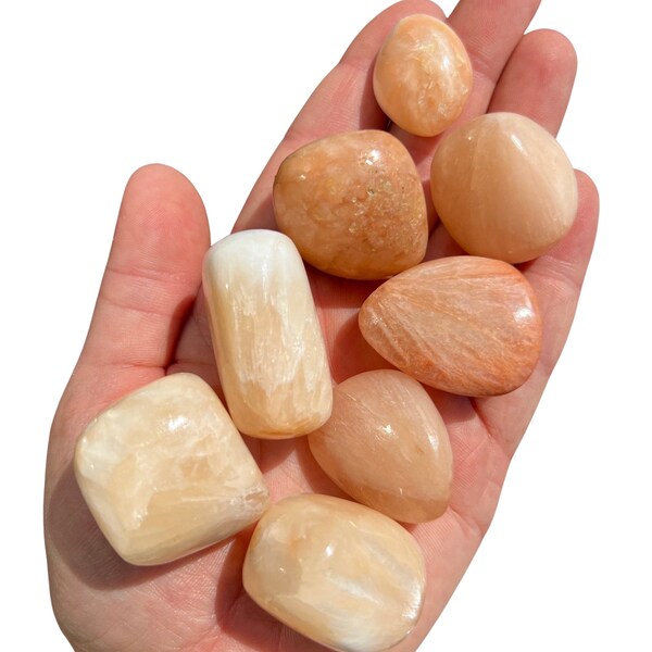 Peach Stilbite Tumbled Stone - Multiple Sizes Available - Tumbled Orange Stilbite Crystal - Polished Peach Stilbite Zeolite Gemstone