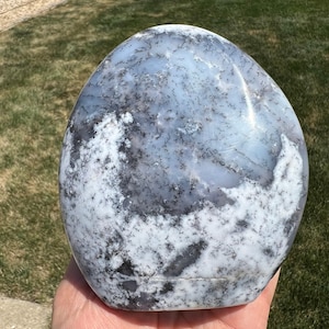 Dendritic Opal Standing Freeform - Polished Dendritic Opal Crystal - Merlinite Crystal Freeform - Standing Dendritic Opal Sculpture - 1