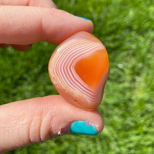 Banded Carnelian Tumbled Stone - Tumbled Carnelian Crystal - Multiple Sizes - Carnelian Agate - Orange Gemstone - Polished Banded Carnelian