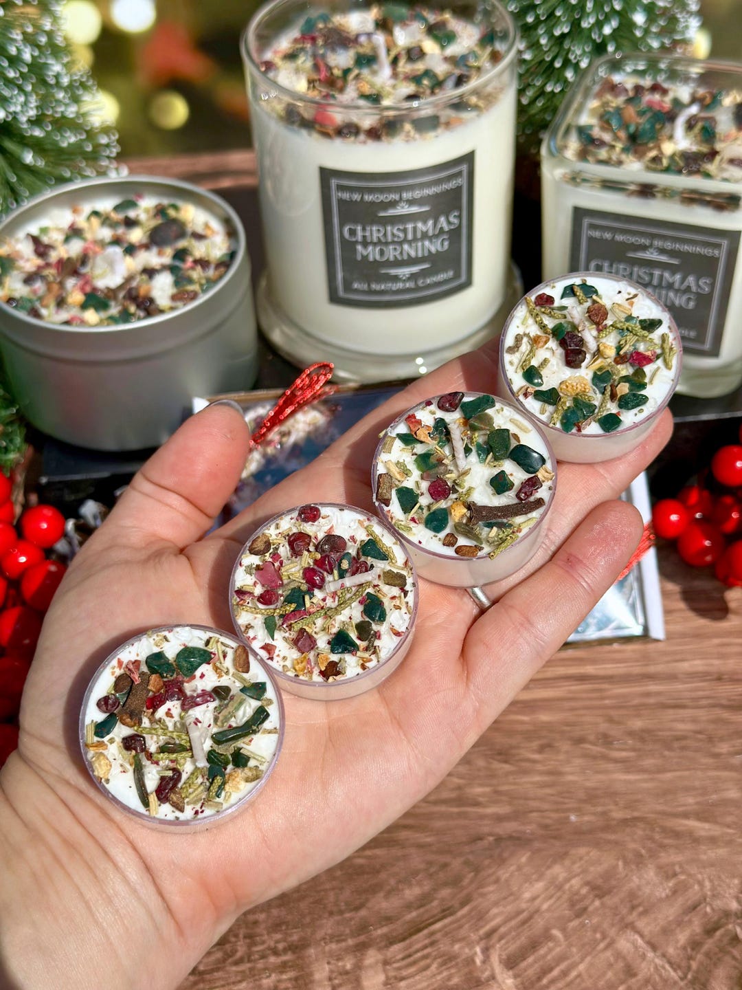 Christmas Morning Candles - Holiday Crystal Candle - Christmas