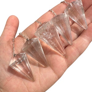 Clear Quartz Pendulum - Clear Quartz Crystal Dowsing Pendulum - Divination Pendulum Crystal for Reiki - Crystal Pendulum image 6