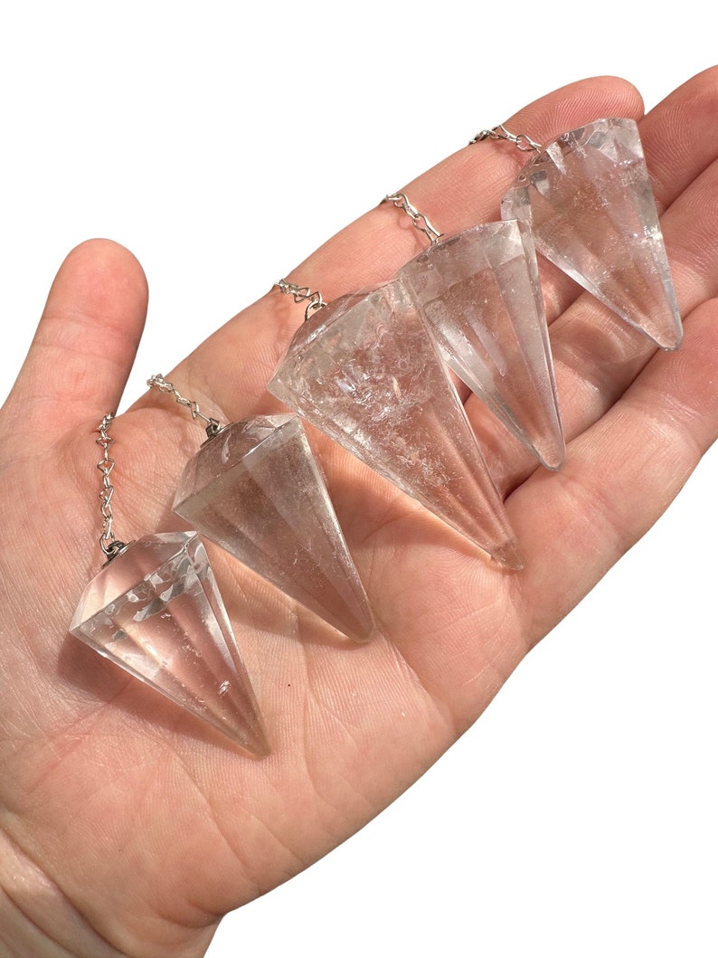 Clear Quartz Pendulum - Clear Quartz Crystal Dowsing Pendulum - Divination Pendulum Crystal for Reiki - Crystal Pendulum image 6