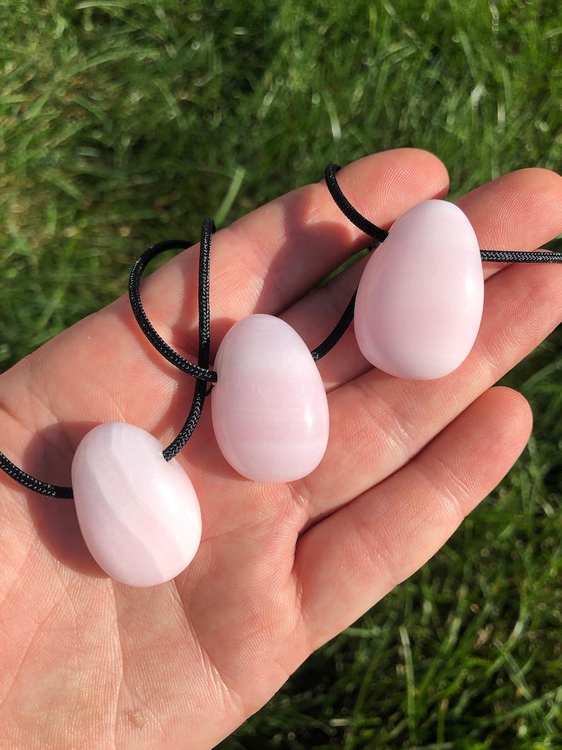 Mangano Calcite Necklace on 28" Black Cord - Pink Calcite Stone - Mangano Calcite Teardrop Pendant - Polished Teardrop - Crystal Necklace image 6