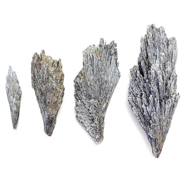 Black Kyanite - Raw Black Kyanite - Raw Kyanite Blades - Black Kyanite Fans - Rough Black Kyanite Broom - Natural Black Kyanite Blades