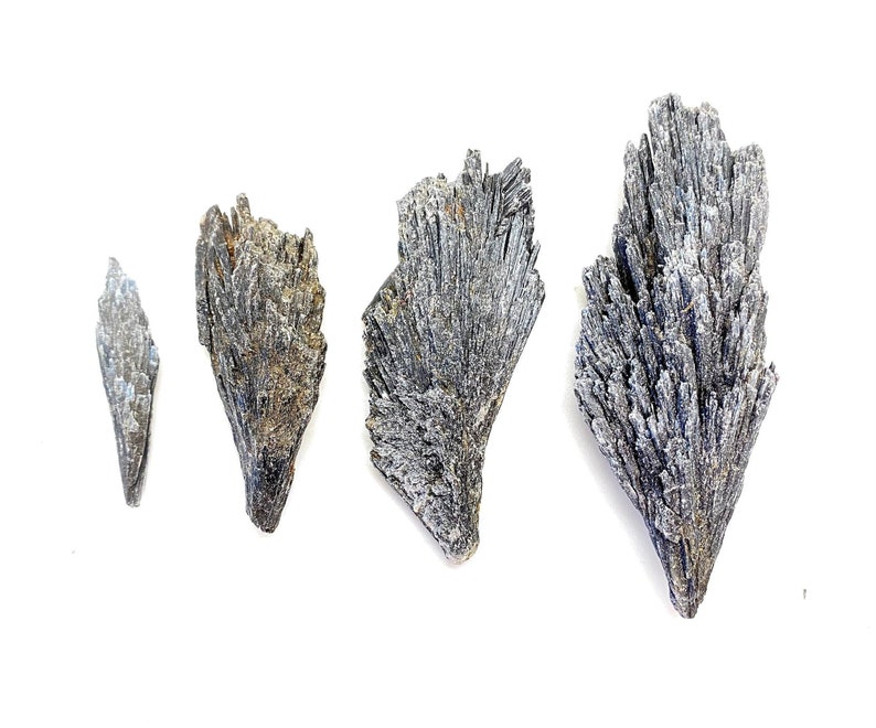 Black Kyanite Raw Black Kyanite Raw Kyanite Blades Black Kyanite Fans Rough Black Kyanite Broom Natural Black Kyanite Blades image 1