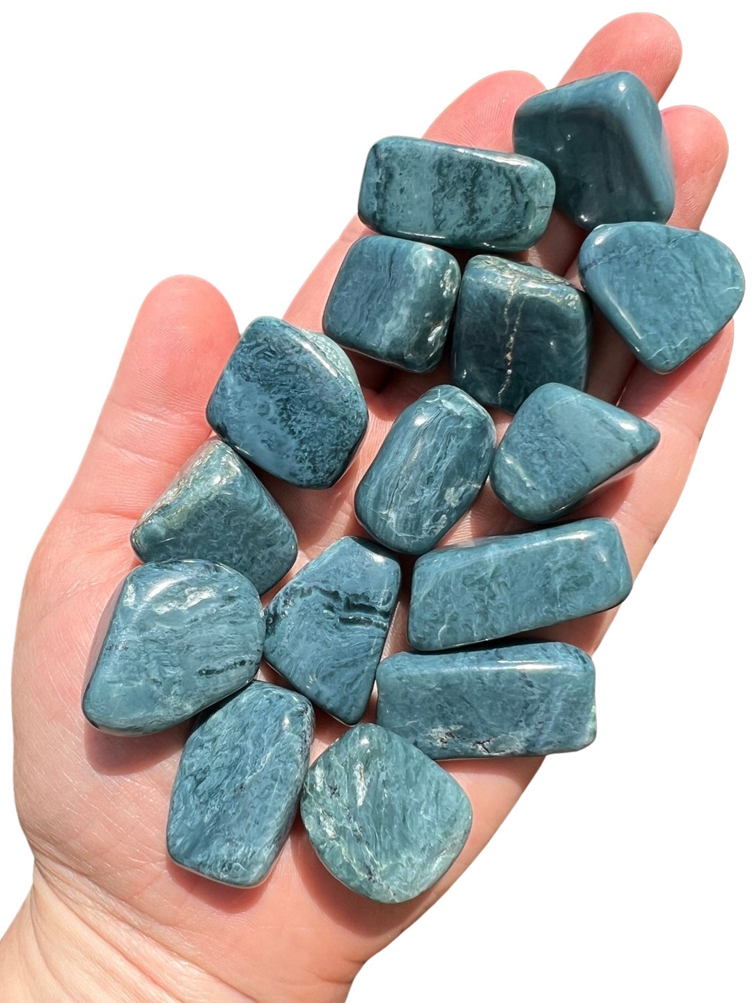 RARE Blue Jade Grade AA Tumbled Stone Multiple Sizes Available Vonsen