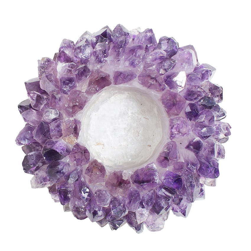 AMETHYST CANDLE HOLDER Raw Amethyst Candle Amethyst Etsy