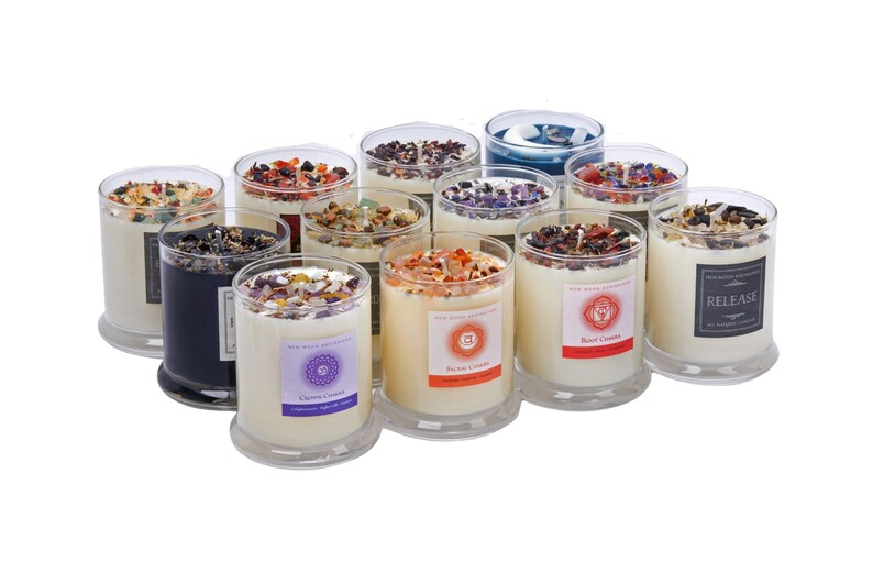 Musk Scented Candle With Crystals - Soy Wax Candles - Dried Herb ...