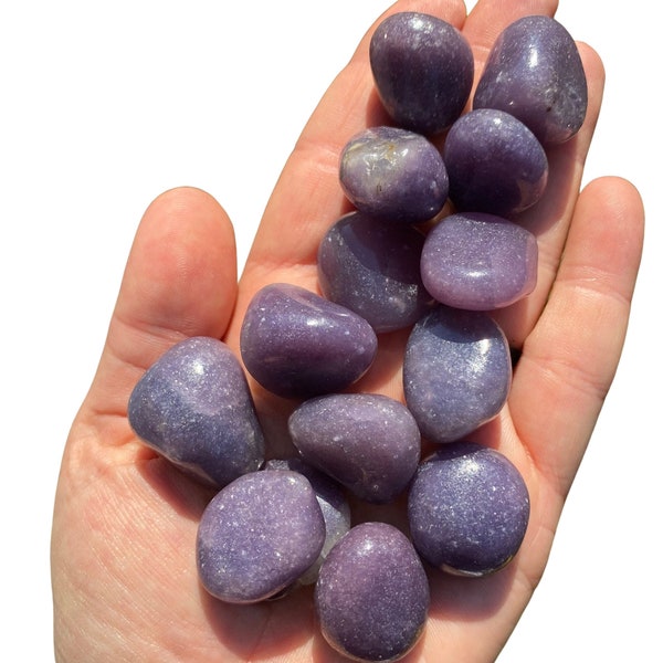 Purple Lepidolite Tumbled Stone - Grade A - Multiple Sizes Available - Tumbled Lepidolite Crystal - Polished Purple Lepidolite Gemstone