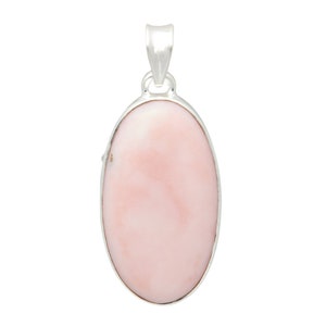 Pink Opal Pendant Sterling Silver Pendant - Grade A Peruvian opal crystal pendant - Pink opal stone pendant - Peruvian pink opal jewelry 453