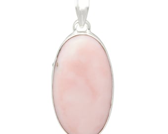 Pink Opal Pendant Sterling Silver Pendant - Grade A Peruvian opal crystal pendant - Pink opal stone pendant - Peruvian pink opal jewelry 453