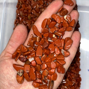Red Jasper Crystal Chips 6mm to 9mm (1lb Bag) Red Jasper Stone Chips - Red Jasper Chips - Gemstone Chips - Red Jasper Gemstone Chips