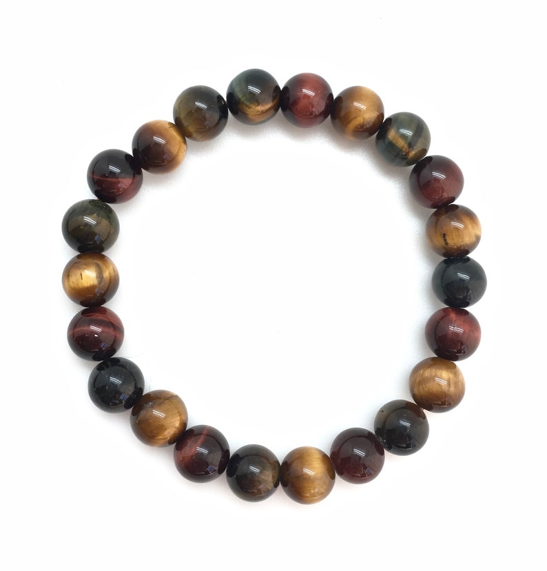 Multicolor Tigers Eye Bracelet Elastic Bracelet Tiger Eye Etsy