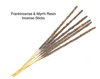 Frankincense & Myrrh Incense Sticks (6) - Myrrh and Frankincense Stick Incense - Frankincense and Myrhh Resin Incense - Aromatherapy Incense