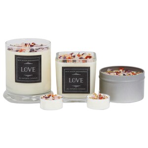 Love Candles - Happiness & Love Candle - Anniversary Gift - Wedding Candle - Soy Aromatherapy Candle - Crystal Candle for Love - Handmade! image 9