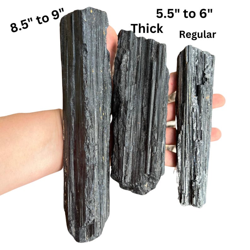 Black Tourmaline Crystal (0.5" - 9") Black Tourmaline Raw - Black Tourmaline Chunk - Raw Black Tourmaline - A Grade Black Tourmaline Raw image 8